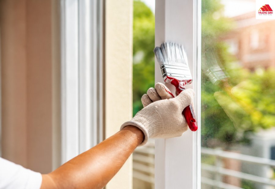 Tiến hành sơn lót và sơn phủ cửa